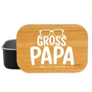 Grossapa – Immer Zeit Für Dich Opa Familien Spruch - Lunch Box - Schwarz - Vorne