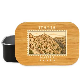 Italien Matera Vintage Reisemarke - Lunch Box - Schwarz - Vorne