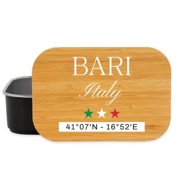 Bari Italien Souvenir – Reise minimalistisch - Lunch Box - Schwarz - Vorne