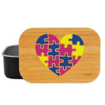 puzzle herz - Lunch Box - black - Front