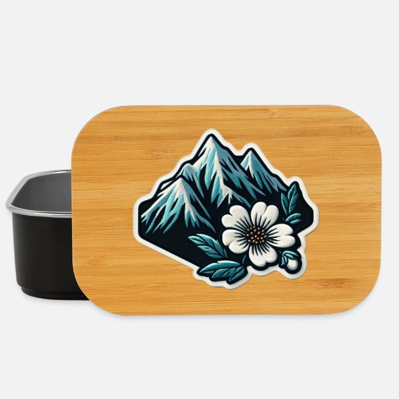 Bergblüte Patchmotiv - Lunch Box - Schwarz