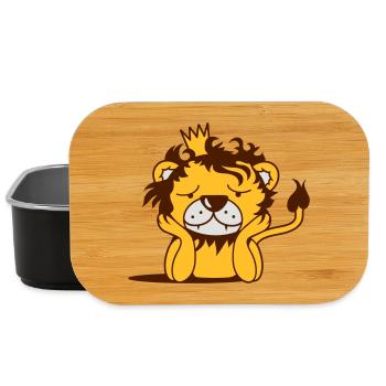 lion with crown - Lunch Box - black - Front
