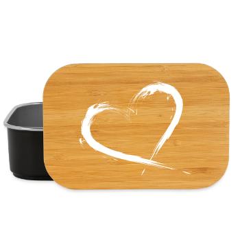 Herz Design Bürste Vektorgrafik - Lunch Box - Schwarz - Vorne