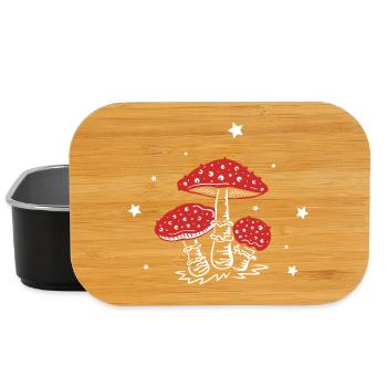 Mushroom mushrooms toadstools Amanita - Lunch Box - black - Front