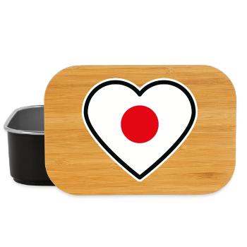 japan flagge herz - Lunch Box - Schwarz - Vorne