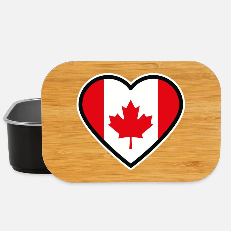 kanada flagge herz - Lunch Box - Schwarz