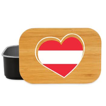 Österreich Flaggenherz - Lunch Box - Schwarz - Vorne