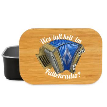 Wos laft heit im Faltenradio | ZiachON! - Lunch Box - Schwarz - Vorne