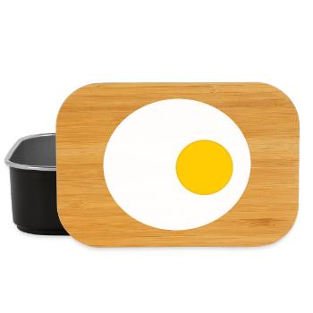Fried Egg, Egg, Eggs, T-shirt, Apron Costume - Lunch Box - black - Front