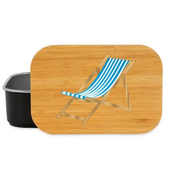 chaise longue marine rayée bleu blanc - Boîte à goûter - noir - Devant