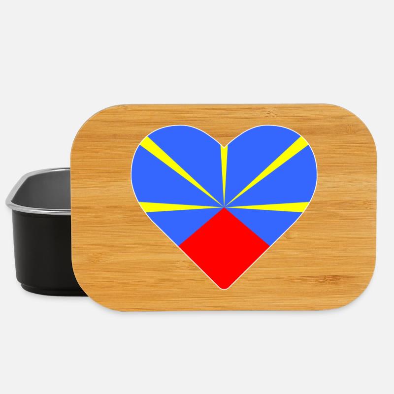 Herz Flagge die Insel des Treffens - Lunch Box - Schwarz