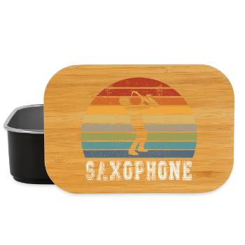 Saxophon Vintage Design - Lunch Box - Schwarz - Vorne