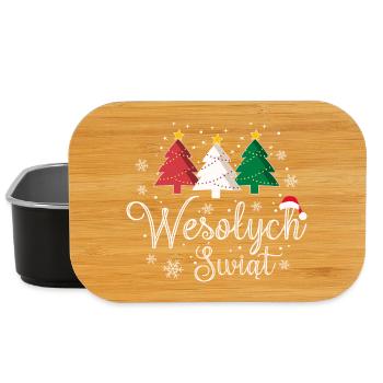 Weihnachtsbaum Trio Wesolych Swiat Polen Polnisch - Lunch Box - Schwarz - Vorne