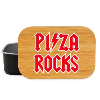 Drôle de pizza Rocks Rock Music Pizzeria Amateur de métal - Boîte à goûter - noir - Devant