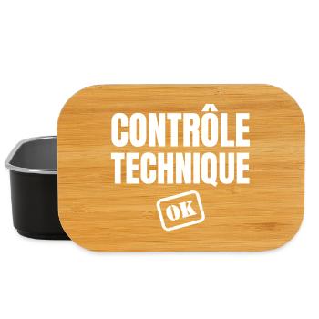 contrôle technique ok, phrase drôle - Boîte à goûter - noir - Devant