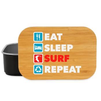 Manger, dormir, surfer, répéter - Boîte à goûter - noir - Devant