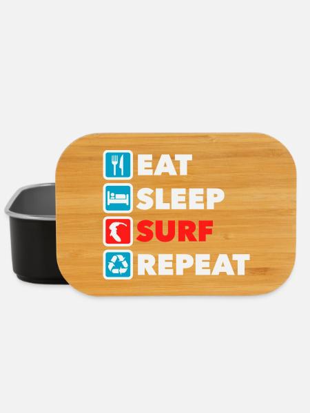 Manger, dormir, surfer, répéter - Boîte à goûter - noir