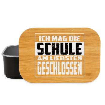 Ich mag die Schule, am liebsten Geschlossen - Lunch Box - Schwarz - Vorne