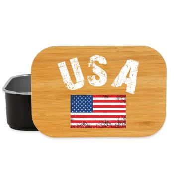 USA Flagge - Lunch Box - Schwarz - Vorne
