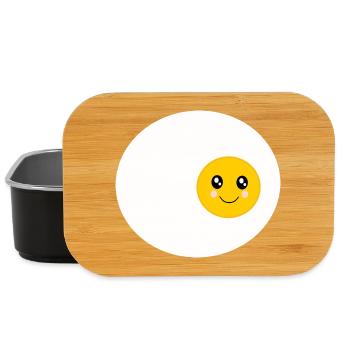 Kawaii Fried Egg Egg Eggs Costume Kawaii Sticker - Lunch Box - black - Front