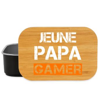Jeune Papa Gamer - Boîte à goûter - noir - Devant