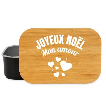joyeux noël mon amour, fou amoureux, je t'aime - Boîte à goûter - noir - Devant