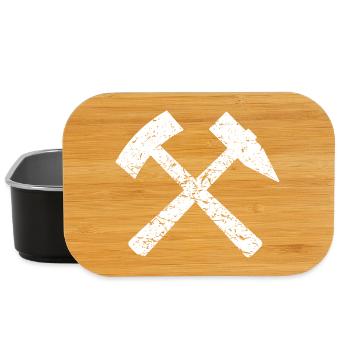 Miner's sign white mallet iron Ruhrpott ore - Lunch Box - black - Front