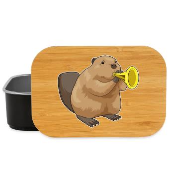 Biber Musiker Trompete Musik - Lunch Box - Schwarz - Vorne