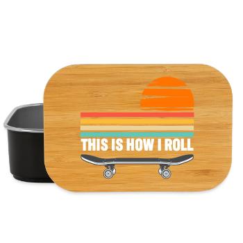 Skateboard c’est comme ça que je roule - Boîte à goûter - noir - Devant