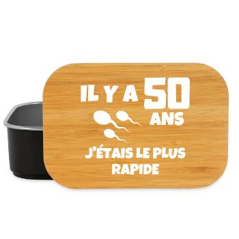 anniversaire, anniversaire 50 ans, 50 ans - Boîte à goûter - noir - Devant