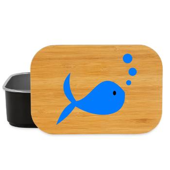 SURFING. FISH. BEACH. SEA. OCEAN. HUMOR. HOLIDAY - Lunch Box - black - Front