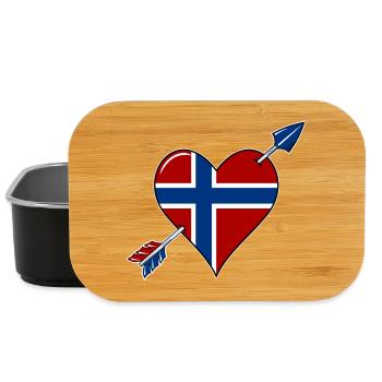 Drapeau de la Norvège coeur amoureux - Boîte à goûter - noir - Devant