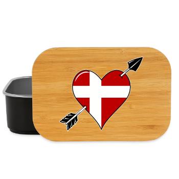 Denmark flag heart in love - Lunch Box - black - Front