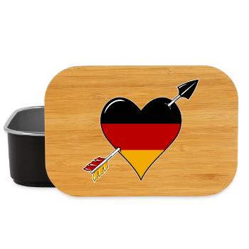 Germany flag heart in love - Lunch Box - black - Front