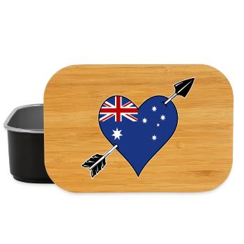 Drapeau australien coeur amoureux - Boîte à goûter - noir - Devant