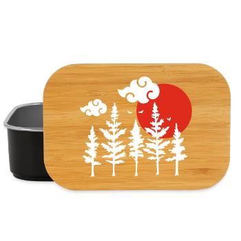 White trees and red sun - Lunch Box - black - Front