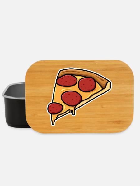 Pizzastück - Lunch Box - Schwarz