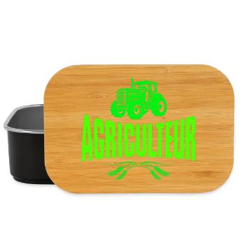 agriculteur, agriculture, paysan - Boîte à goûter - noir - Devant