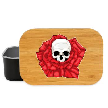 Totenkopf Rose - Lunch Box - Schwarz - Vorne
