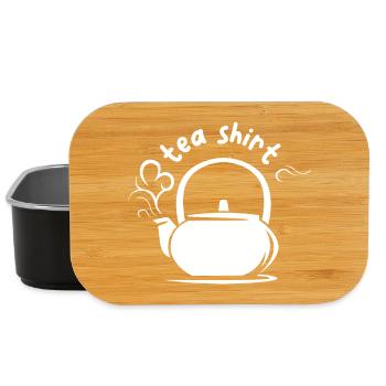 funny sayings tea pot illustration comic icon - Lunch Box - black - Front