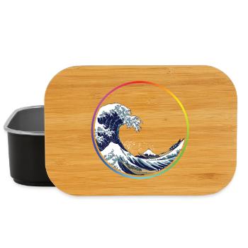 Cercle de vagues arc-en-ciel - Boîte à goûter - noir - Devant