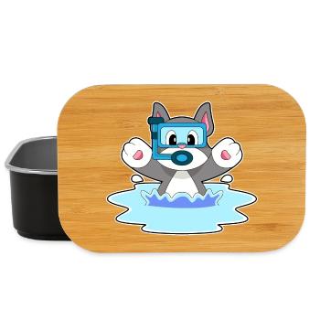 Katze Taucher Schnorchel Tauchen - Lunch Box - Schwarz - Vorne
