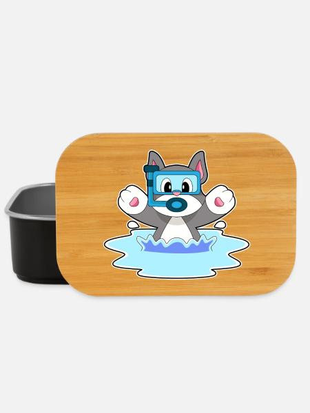 Katze Taucher Schnorchel Tauchen - Lunch Box - Schwarz
