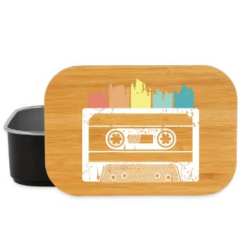 retro cassette music vintage icon logo icon - Lunch Box - black - Front
