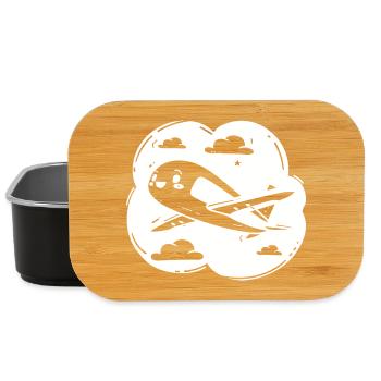 Propellerflugzeug Zeichnung - Lunch Box - Schwarz - Vorne