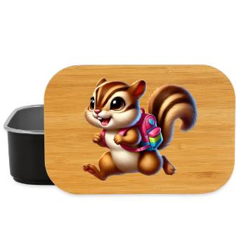 Start of school with chipmunks for school beginners - Lunch Box - black - Front