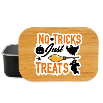 No Tricks Just Treats Halloween Design - Lunch Box - black - Front