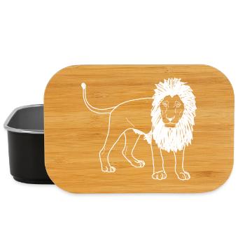 Lion lineart - Lunch Box - black - Front