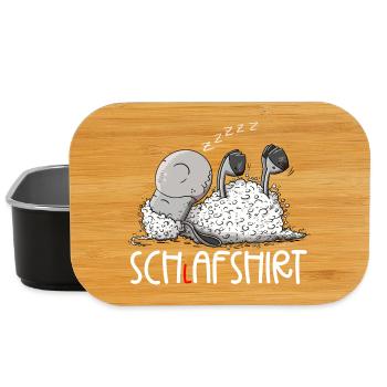 Kleines Schlafendes Schaf Träumt Schlafshirt - Lunch Box - Schwarz - Vorne