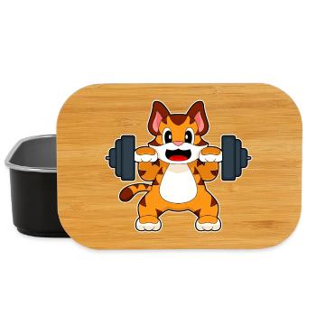 Tiger Bodybuilder Langhantel Bodybuilding - Lunch Box - Schwarz - Vorne